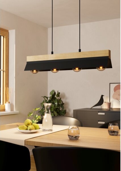 Eglo 900444 - Lampadario a sospensione con filo TARRAFO 4xE27/40W/230V