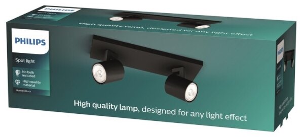 Philips - Luce Spot RUNNER 2xGU10/20W/230V nero