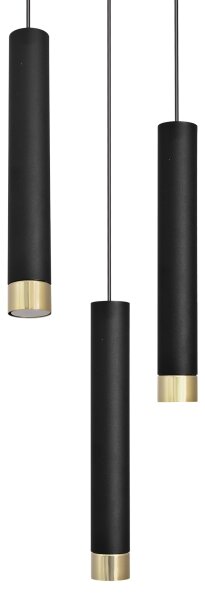 LED Lampadario a sospensione con filo TUBA 3xGU10/6,5W/230V nero/oro