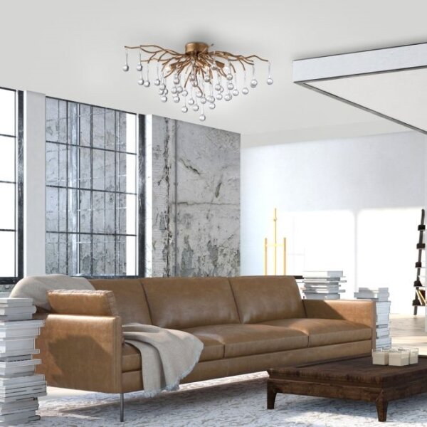 Paul Neuhaus 8090-11 - Lampadario a plafone ICICLE 4xG9/40W/230V 30x60 cm ottone