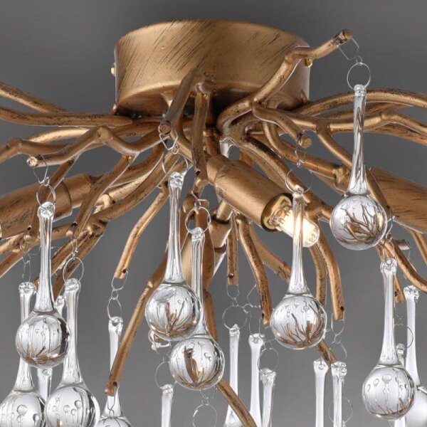Paul Neuhaus 8090-11 - Lampadario a plafone ICICLE 4xG9/40W/230V 30x60 cm ottone