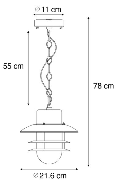 Lampada a sospensione industriale marrone ruggine IP44 - Shell