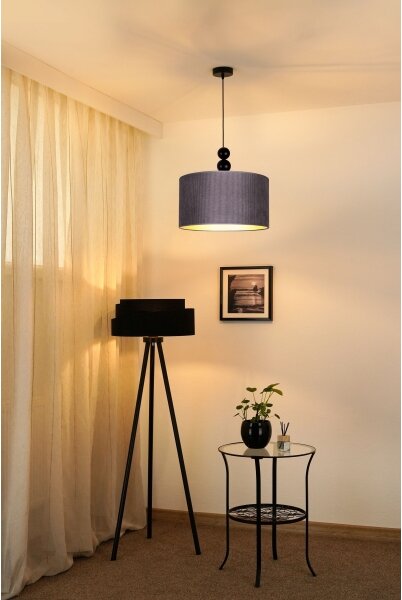 Duolla - Lampadario a sospensione con filo LYON 1xE27/15W/230V diametro 40 cm grigio