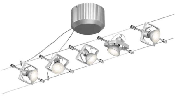 Paulmann 94133 - KIT 5xGU5,3/10W Sistema a cavo completo MAC 230V cromato