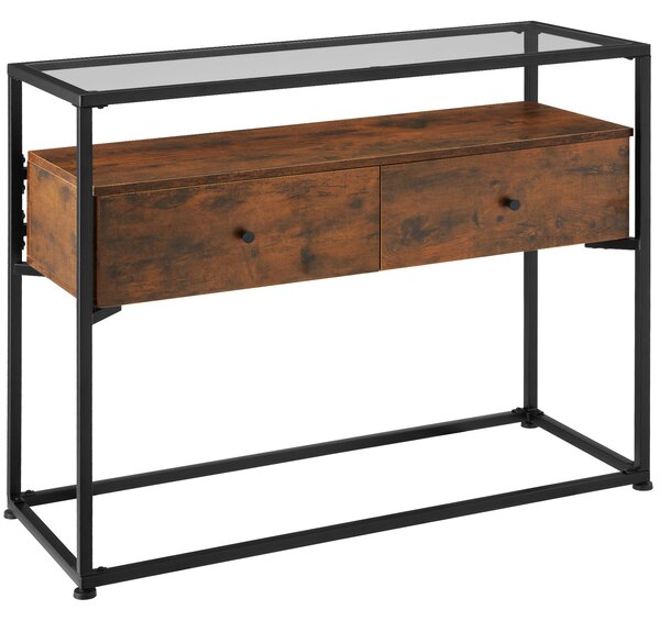 Tectake 404690 tavolo console reading 101,5x41,5x80,5cm - legno industriale scuro, rustico