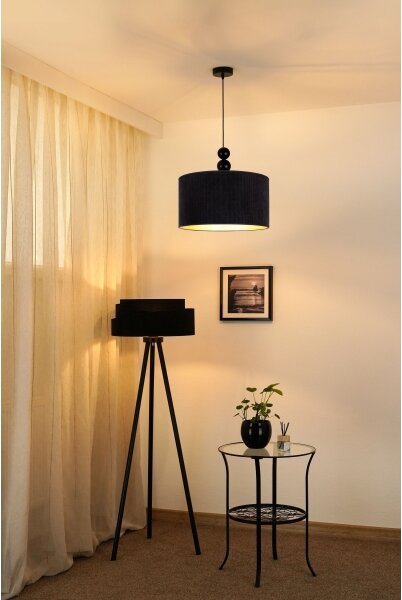 Duolla - Lampadario a sospensione con filo LYON 1xE27/15W/230V diametro 40 cm nero