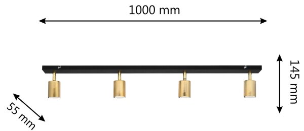 LED Faretto TUNE 4xGU10/4,8W/230V oro/nero