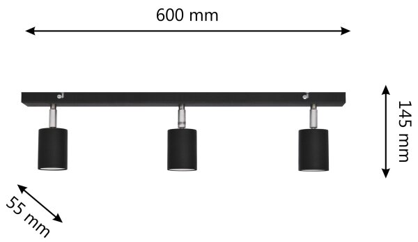 LED Luce Spot a LED TUNE 3xGU10/4,8W/230V nero