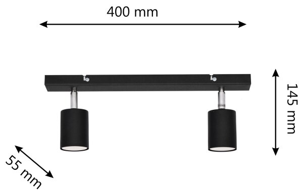 LED Luce Spot a LED TUNE 2xGU10/4,8W/230V nero