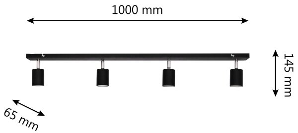 LED Luce Spot a LED TUNE 4xGU10/4,8W/230V nero