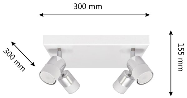 LED Luce Spot a LED TUBSSON 4xGU10/4,8W/230V bianco/cromo lucido