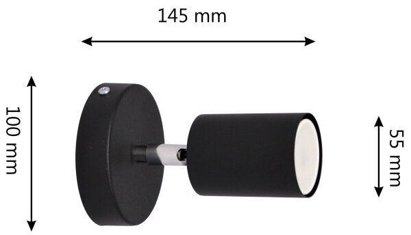 LED Luce Spot da parete a LED TUNE 1xGU10/4,8W/230V nero