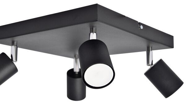LED Luce Spot a LED TUNE 4xGU10/4,8W/230V nero