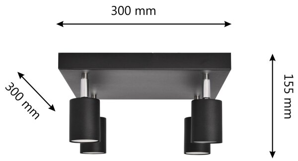 LED Luce Spot a LED TUNE 4xGU10/4,8W/230V nero