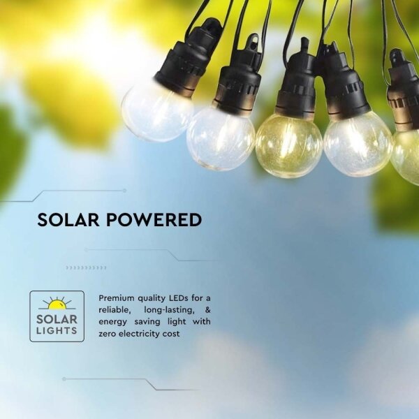 Catena LED solare 10xLED/0,5/4,5V 12 m 3000K IP44 + +TC