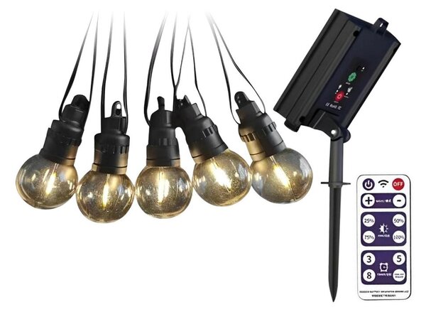 Catena LED solare 10xLED/0,5/4,5V 12 m 3000K IP44 + +TC
