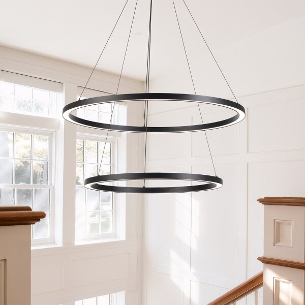Brilagi - Lampadario a sospensione dimmerabile a LED PORTOFINO LED/98W/230V diam. 80 cm nero + telecomando