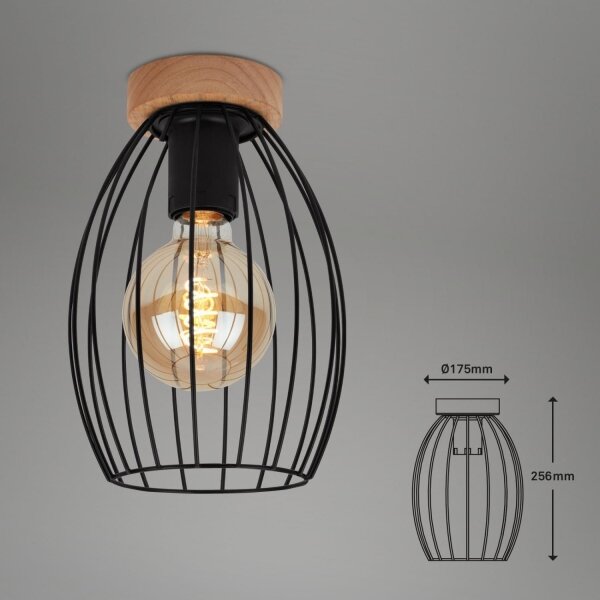 Brilo - Plafoniera WAKTU 1xE27/60W/230V albero di caucciù