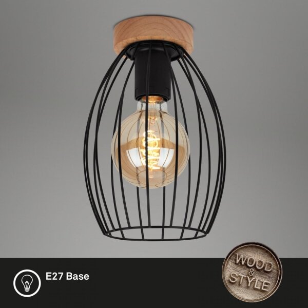 Brilo - Plafoniera WAKTU 1xE27/60W/230V albero di caucciù