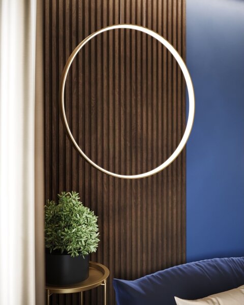 Thoro TH.175 - Lampadario LED a sospensione con filo RIO LED/50W/230V CRI90 3000K diametro 78 cm oro