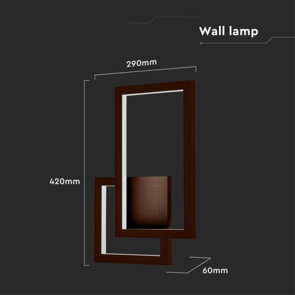 Lampada da parete LED 20W 230V 3000K marrone
