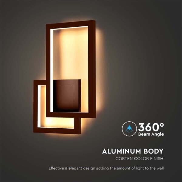 Lampada da parete LED 20W 230V 3000K marrone