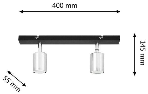 Faretto LED TUNE 2xGU10/4,8W/230V cromo opaco/nero