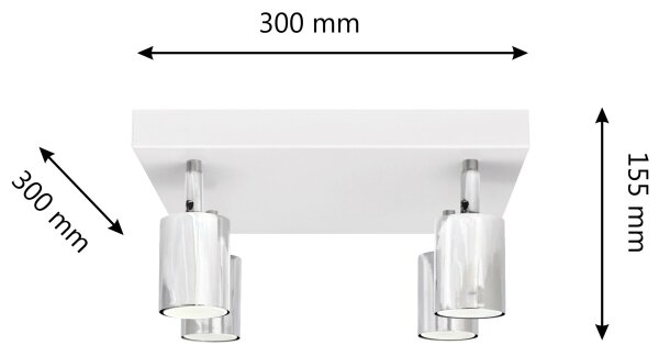 Faretto LED TUNE 4xGU10/4,8W/230V cromo opaco/bianco