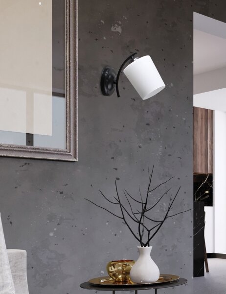 Applique ESNYR 1xE27/40W/230V nero/bianco
