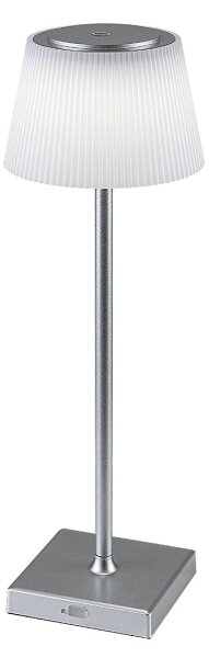 Rabalux 76013- LED Lampada da tavolo ricaricabile dimmerabile TAENA 4W/3,7V IP44 argento