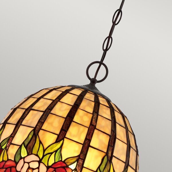 Quoizel QZ-ROSECLIFFE-P - Lampadario a catena Tiffany ROSECLIFFE 3xE27/100W/230V