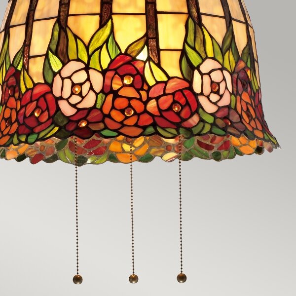 Quoizel QZ-ROSECLIFFE-P - Lampadario a catena Tiffany ROSECLIFFE 3xE27/100W/230V