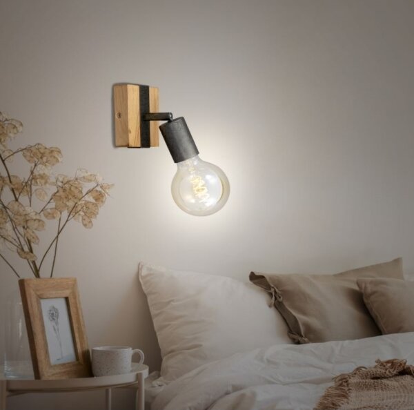 Briloner 2900-011 - Faretto da parete WOOD BASIC 1xE27/25W/230V