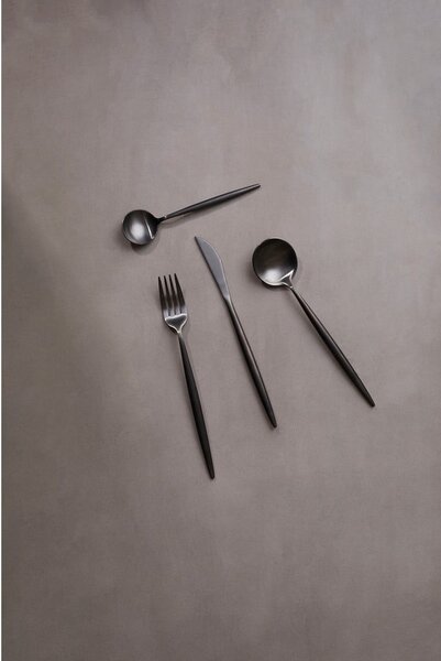Posate in acciaio inox nero 16 pezzi Modern retro - Premier Housewares