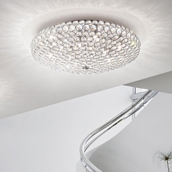Ideal Lux - Plafoniera LED di cristallo KING 9xG9/3W/230V diametro 53,5 cm cromo