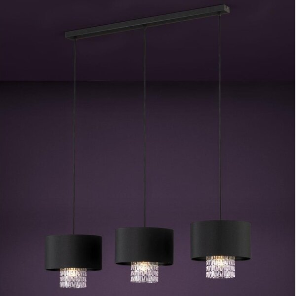 Eglo 39978 - Lampadario a sospensione con filo SAPUARA 3xE27/40W/230V nero