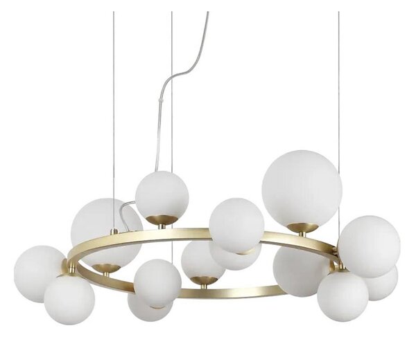 Ideal Lux - Lampadario LED a sospensione con filo PERLAGE 14xG9/3W/230V diametro 85 cm oro/bianco