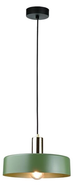 Lampadario a sospensione con filo HAKI 1xE27/60W/230V verde/nero/cromo lucido