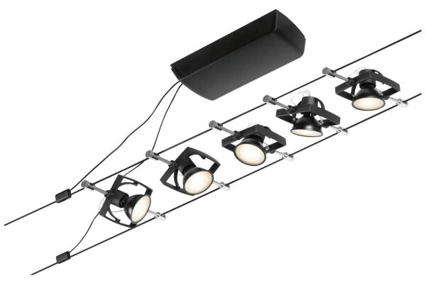 Paulmann 94434 - SET 5xGU5,3/10W Faretto MAC 230V nero