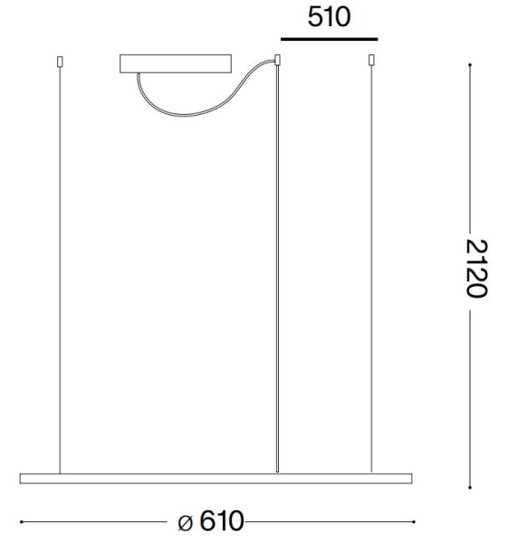 Ideal Lux - Lampadario LED a sospensione con filo HULAHOOP LED/28W/230V 3000K diametro 61 cm CRI 90 bianco