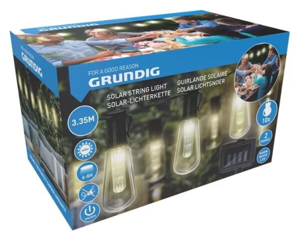 Catena LED solare 3,35m 10xLED/1,2V