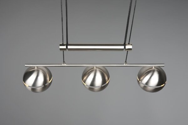 Trio - Lampadario a sospensione con filo FLETCHER 3xE14/40W/230V cromo opaco
