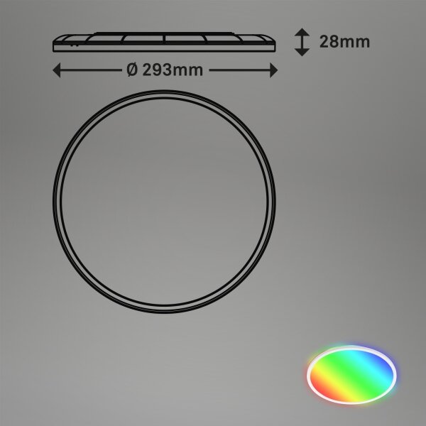 Briloner 7092-416 - Plafoniera dimmerabile RGBW SLIM LED/15W/230V + +TC
