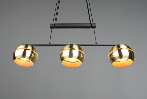 Trio - Lampadario a sospensione con filo FLETCHER 3xE14/40W/230V ottone