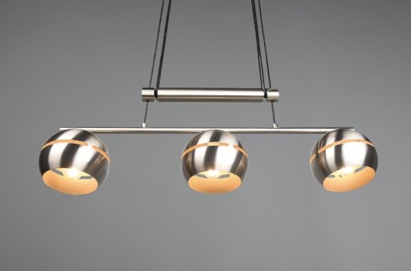 Trio - Lampadario a sospensione con filo FLETCHER 3xE14/40W/230V cromo opaco
