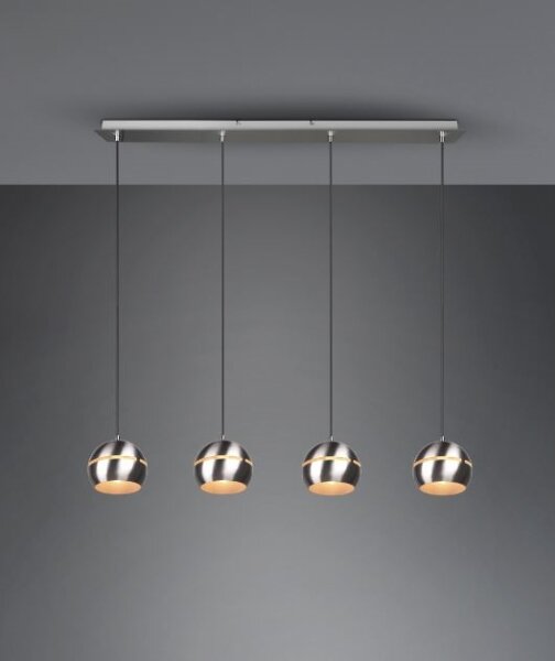 Trio - Lampadario a sospensione con filo FLETCHER 4xE14/40W/230V cromo opaco