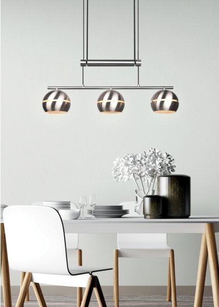 Trio - Lampadario a sospensione con filo FLETCHER 3xE14/40W/230V cromo opaco