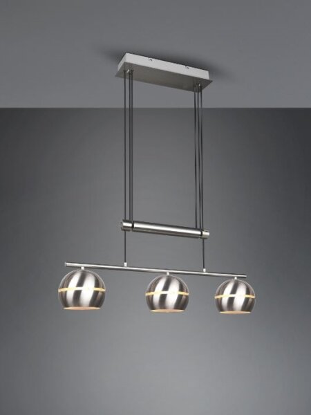 Trio - Lampadario a sospensione con filo FLETCHER 3xE14/40W/230V cromo opaco