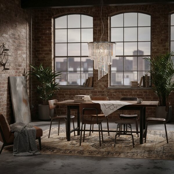 Ideal Lux - Lampadario di cristallo a sospensione CARLTON 12xE14/40W/230V diametro 50 cm cromo
