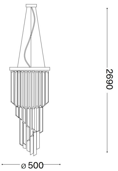 Ideal Lux - Lampadario di cristallo a sospensione CARLTON 12xE14/40W/230V diametro 50 cm cromo